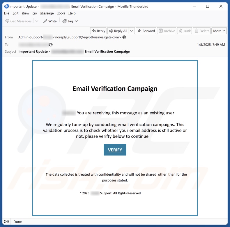 Email Verification Campaign spam e-mailcampagne