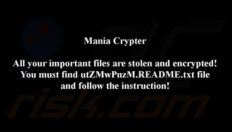 Mania Crypter ransomware behang