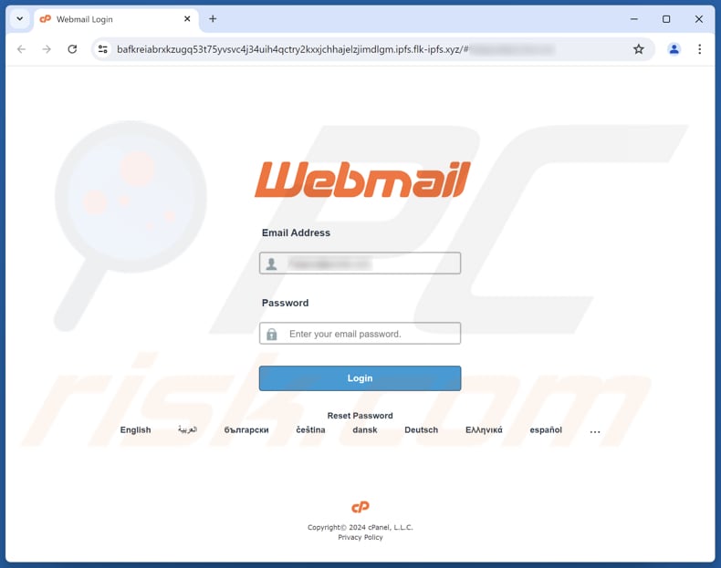 New Web Browser Just Signed In E-mailoplichting phishing website