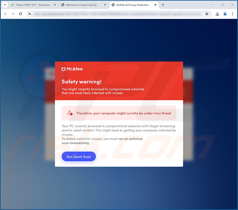 Safety Warning oplichterij (McAfee variant)