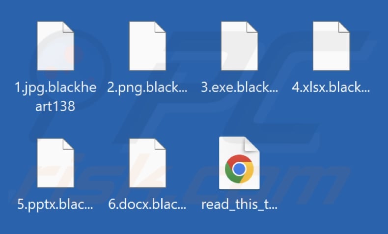Bestanden versleuteld door BlackHeart ransomware (extensie blackheart138)