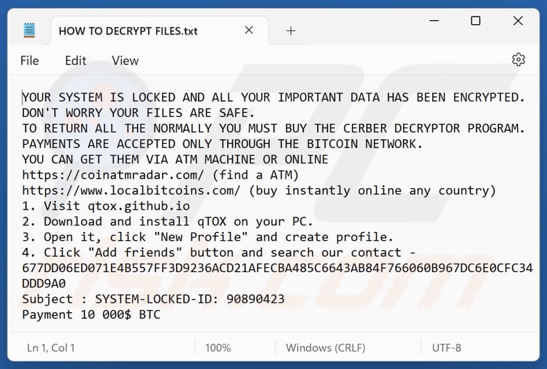 Hunters ransomware tekstbestand (HOW TO DECRYPT FILES.txt)