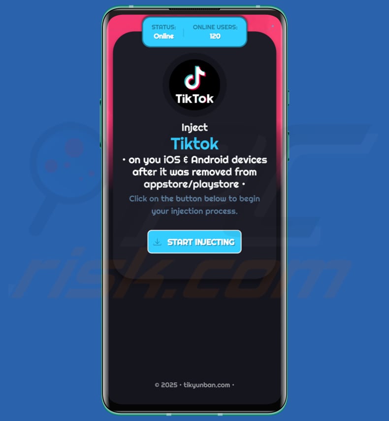 Inject TikTok Android oplichterij