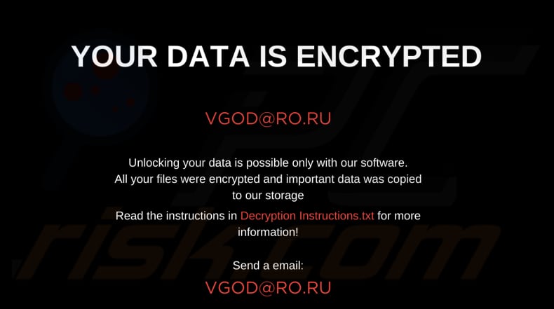 Vgod ransomware behang