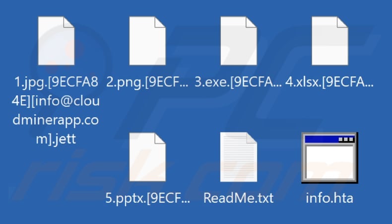 Bestanden versleuteld door Jett ransomware (.jett extensie)