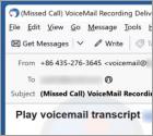 Voicemail Transcript Email Scam