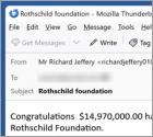 Oplichting via e-mail Rothschild Foundation