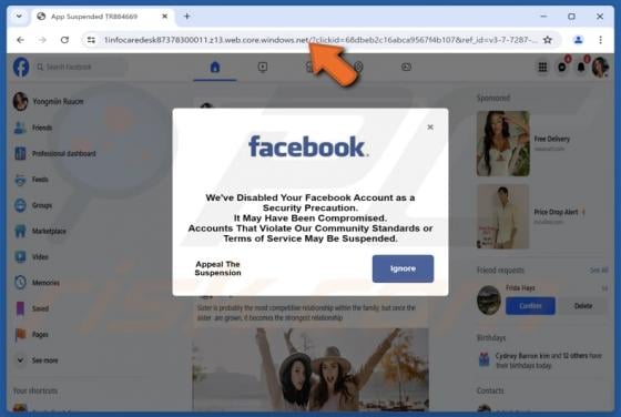 We\'ve Disabled Your Facebook Account POP-UP Zwendel