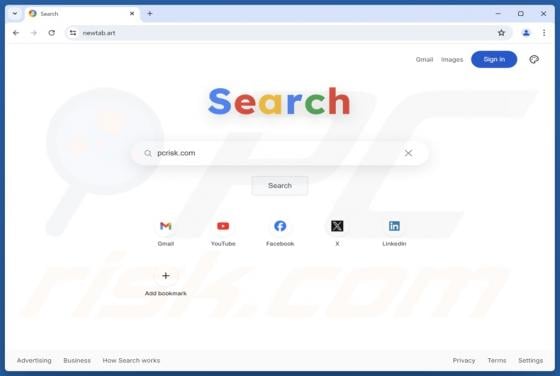 Doorverwijzing van newtab.art