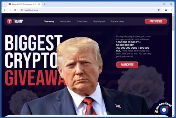 Oplichting "Trump Crypto Giveaway"