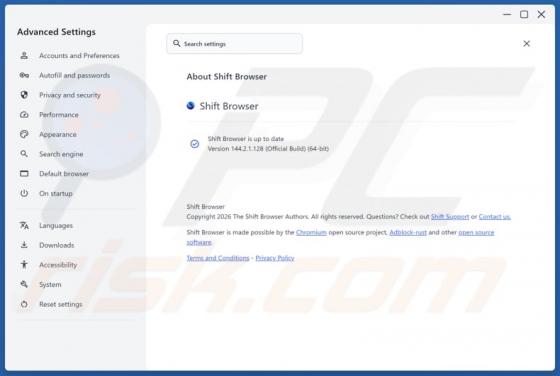 Shift ongewenste applicatie
