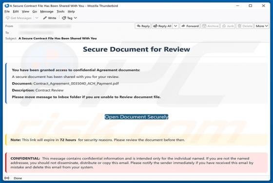 Secure Document For Review e-mailfraude