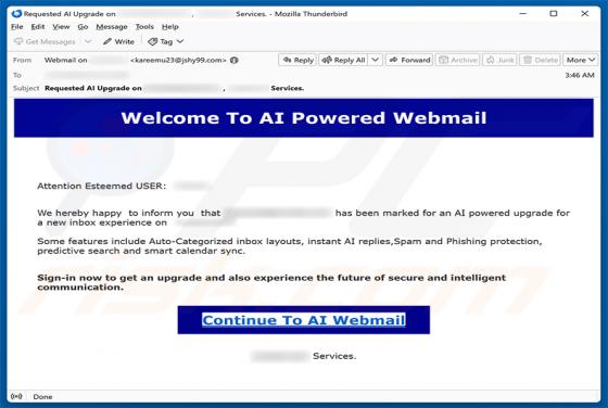 AI Powered Webmail fraude