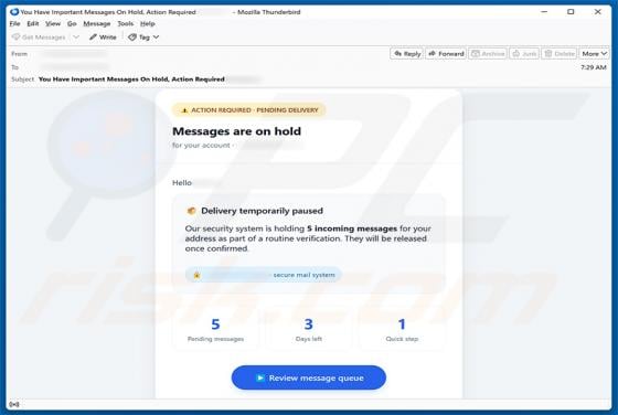 Messages Are On Hold e-mailfraude