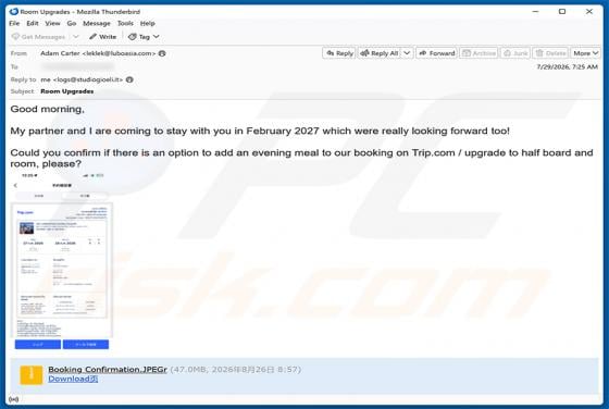 Trip.com Booking Confirmation e-mailvirus