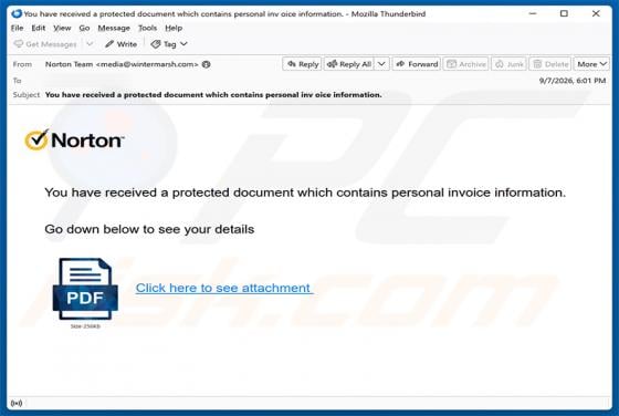Protected Document Containing Invoice Information e-mailfraude